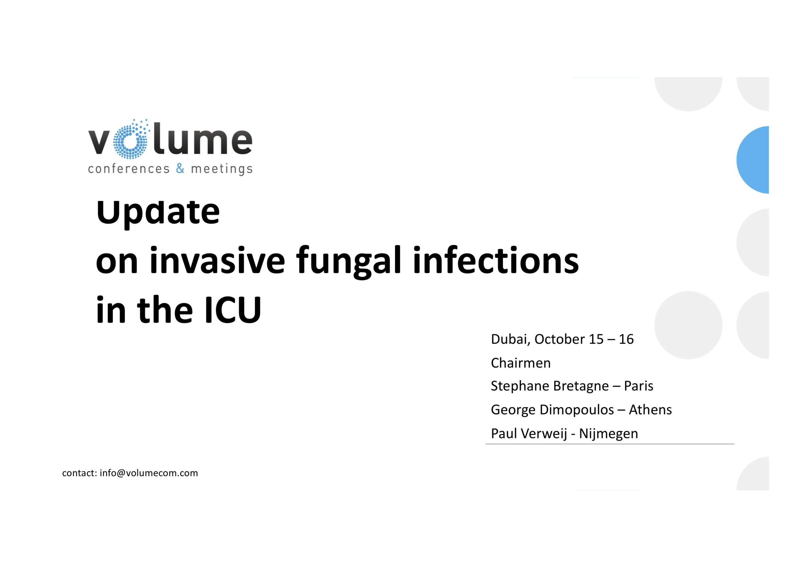 Update on the invasive fungal infections in the ICU